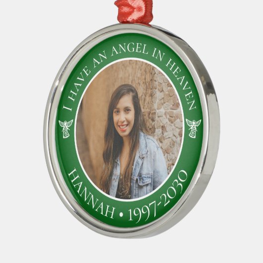 Angel in Heaven Memorial Metalen Ornament (Links)