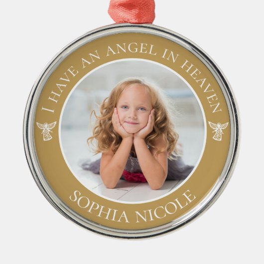 Angel in Heaven Memorial Metalen Ornament (Voorkant)