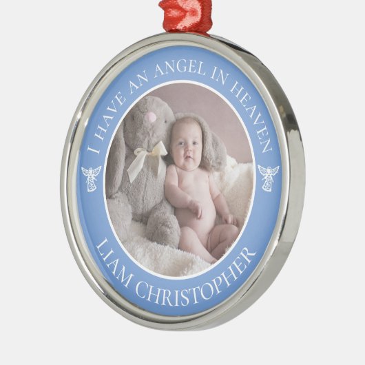 Angel in Heaven Memorial Metalen Ornament (Links)