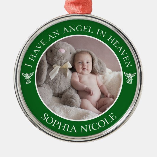 Angel in Heaven Memorial Metalen Ornament (Voorkant)