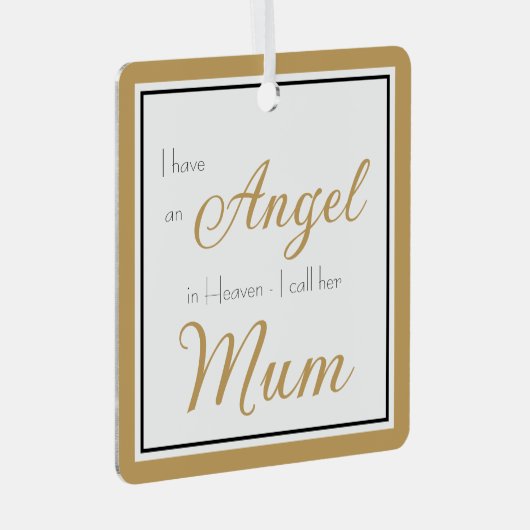 Angel in Heaven Mum Memorial Foto Metal Ornament (Voorkant Rechts)