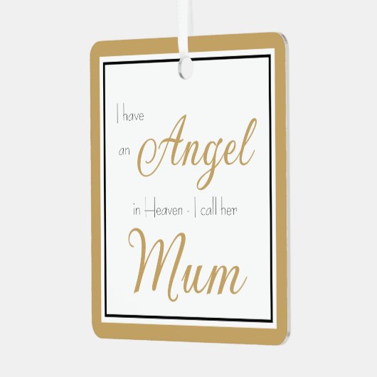 Angel in Heaven Mum Memorial Foto Metal Ornament (Voorkant links)