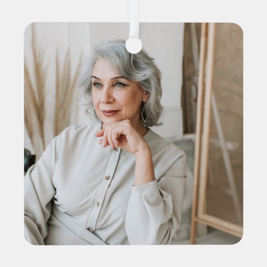 Angel in Heaven Mum Memorial Foto Metal Ornament (Achterkant)