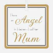 Angel in Heaven Mum Memorial Foto Metal Ornament (Voorkant)