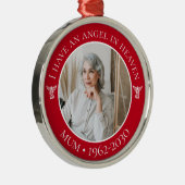 Angel in Heaven Mum Memorial Metalen Ornament (Rechts)
