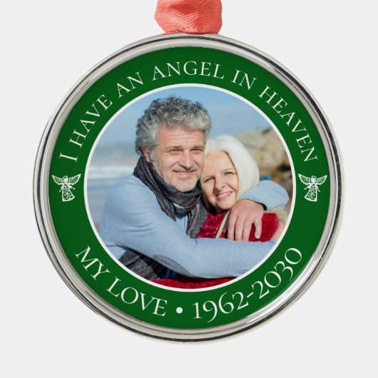 Angel in Heaven My Love Memorial Metalen Ornament (Voorkant)