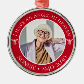 Angel in Heaven Nonnie Memorial Foto Metalen Ornament (Voorkant)