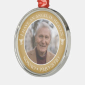 Angel in Heaven Nonno Memorial Foto Metalen Ornament (Links)