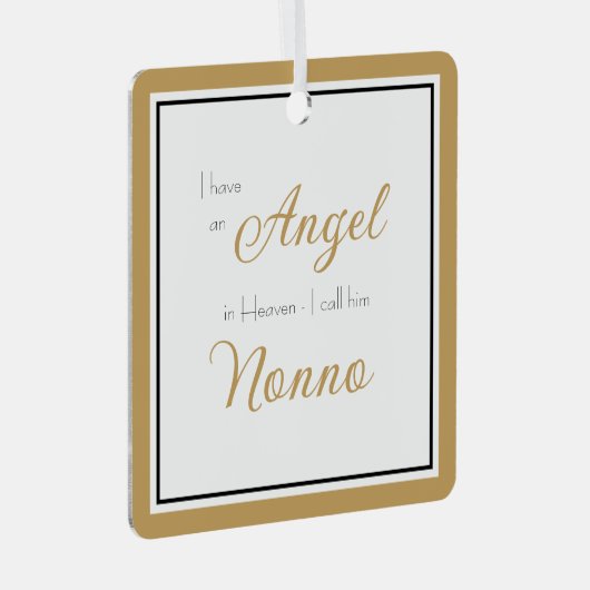 Angel in Heaven Nonno Memorial Foto Metalen Ornament (Voorkant Rechts)