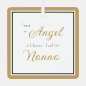 Angel in Heaven Nonno Memorial Foto Metalen Ornament (Voorkant)