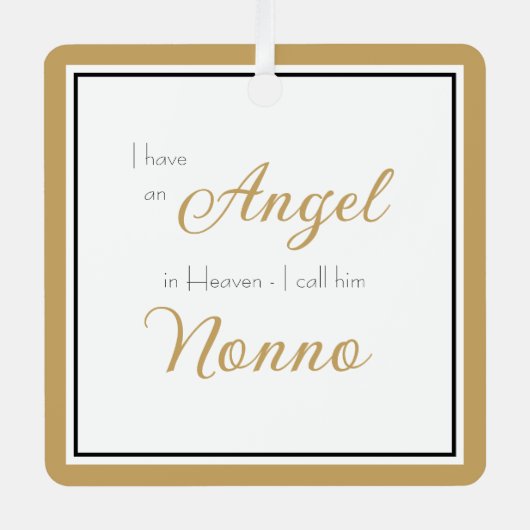 Angel in Heaven Nonno Memorial Foto Metalen Ornament (Voorkant)