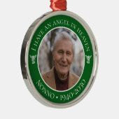 Angel in Heaven Nonno Memorial Foto Metalen Ornament (Rechts)