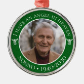 Angel in Heaven Nonno Memorial Foto Metalen Ornament (Voorkant)