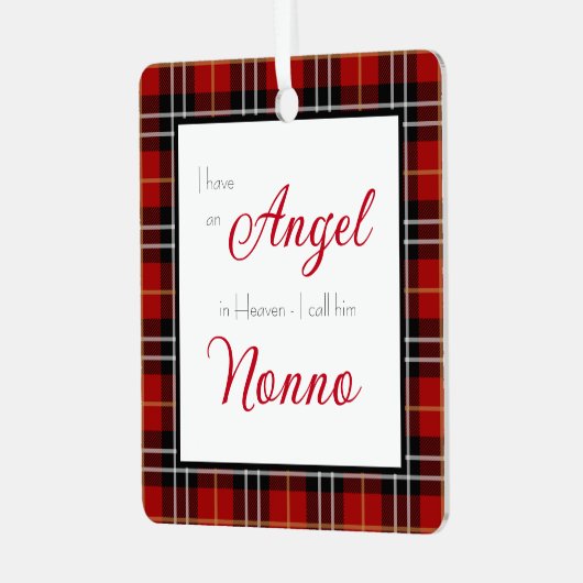 Angel in Heaven Nonno Memorial Foto Metalen Ornament (Voorkant links)