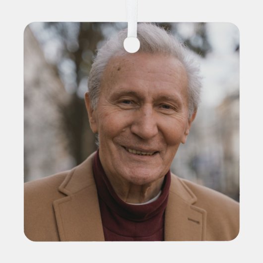 Angel in Heaven Nonno Memorial Foto Metalen Ornament (Achterkant)