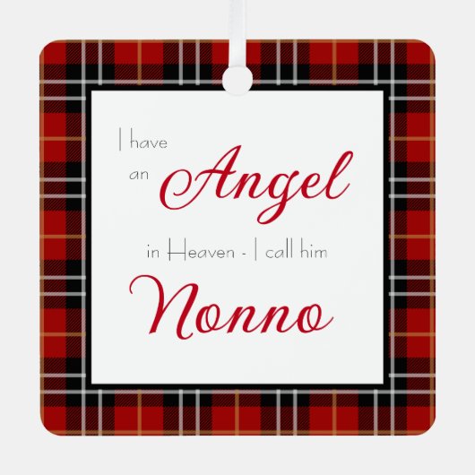 Angel in Heaven Nonno Memorial Foto Metalen Ornament (Voorkant)