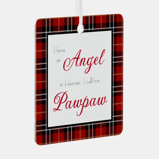 Angel in Heaven Pawpaw Memorial Metalen Ornament (Voorkant Rechts)