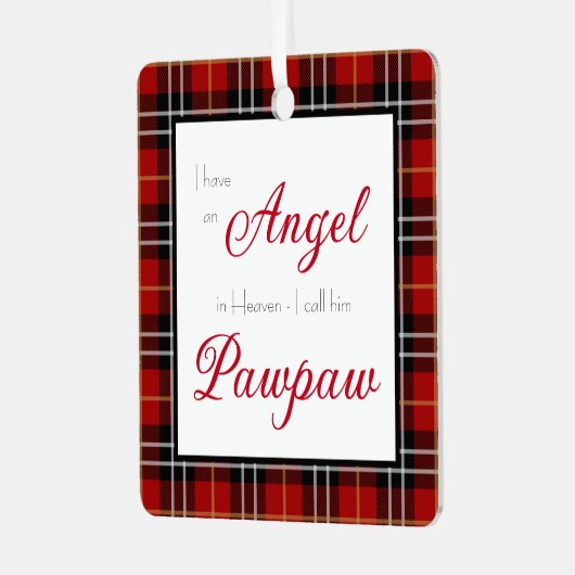 Angel in Heaven Pawpaw Memorial Metalen Ornament (Voorkant links)