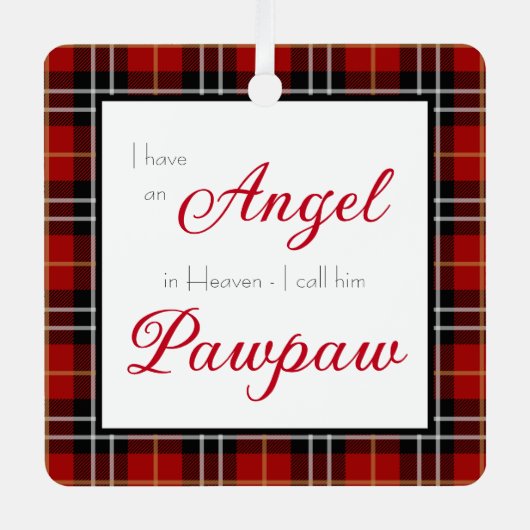 Angel in Heaven Pawpaw Memorial Metalen Ornament (Voorkant)