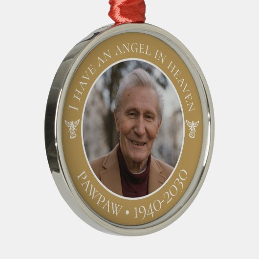 Angel in Heaven Pawpaw Memorial Metalen Ornament (Rechts)