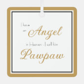 Angel in Heaven Pawpaw Memorial Metalen Ornament (Voorkant)