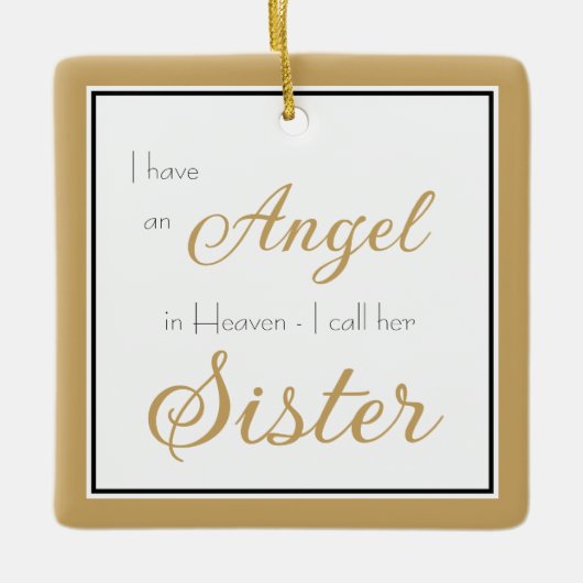 Angel in Heaven Sister Memorial Foto Keramisch Ornament (Voorkant)