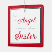 Angel in Heaven Sister Memorial Foto Keramisch Ornament (Links)