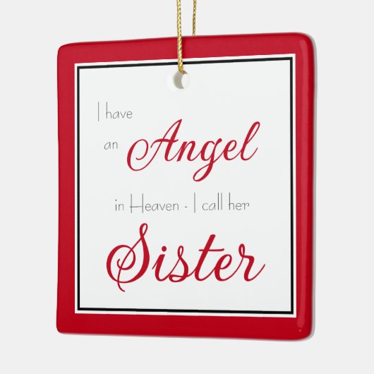 Angel in Heaven Sister Memorial Foto Keramisch Ornament (Links)