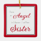 Angel in Heaven Sister Memorial Foto Keramisch Ornament (Voorkant)