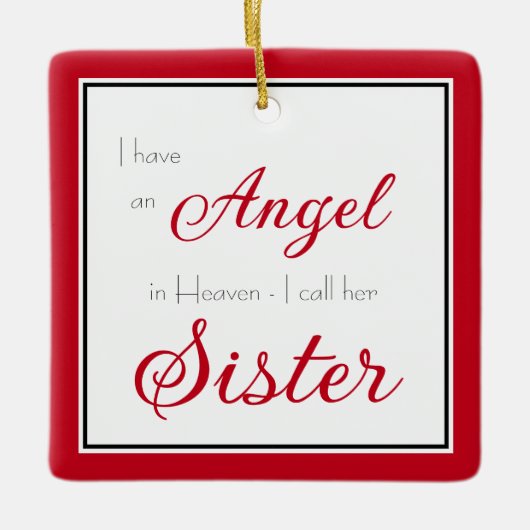 Angel in Heaven Sister Memorial Foto Keramisch Ornament (Voorkant)