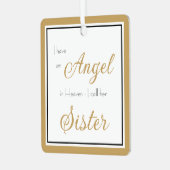Angel in Heaven Sister Memorial Foto Metalen Ornament (Voorkant links)