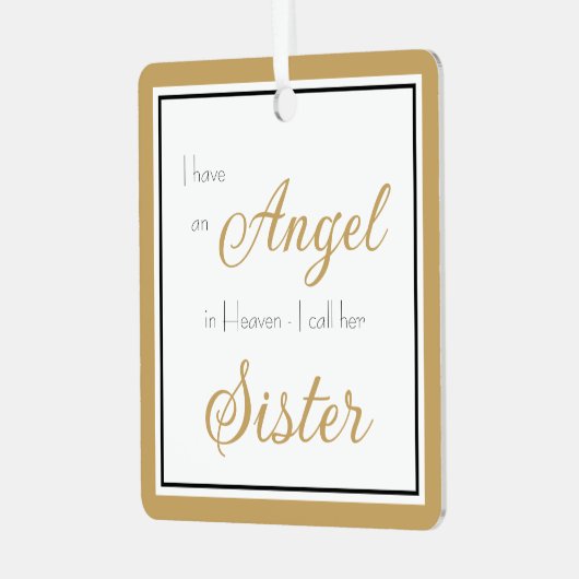 Angel in Heaven Sister Memorial Foto Metalen Ornament (Voorkant links)