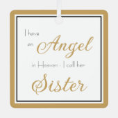 Angel in Heaven Sister Memorial Foto Metalen Ornament (Voorkant)
