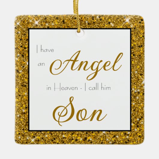 Angel in Heaven Son Memorial Keramisch Ornament (Voorkant)