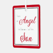 Angel in Heaven Son Memorial Metalen Ornament (Voorkant links)