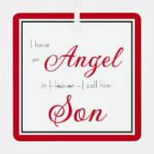 Angel in Heaven Son Memorial Metalen Ornament (Voorkant)