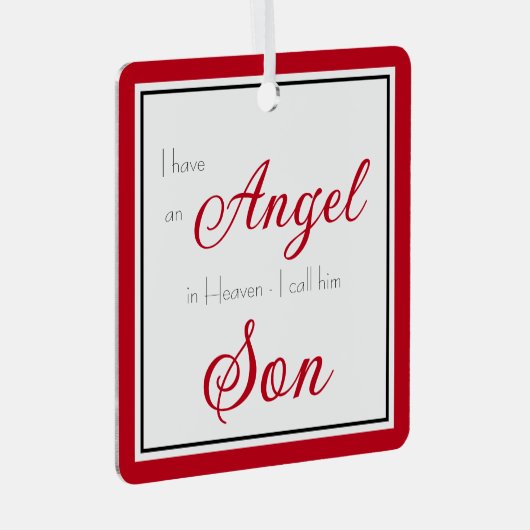 Angel in Heaven Son Memorial Metalen Ornament (Voorkant Rechts)