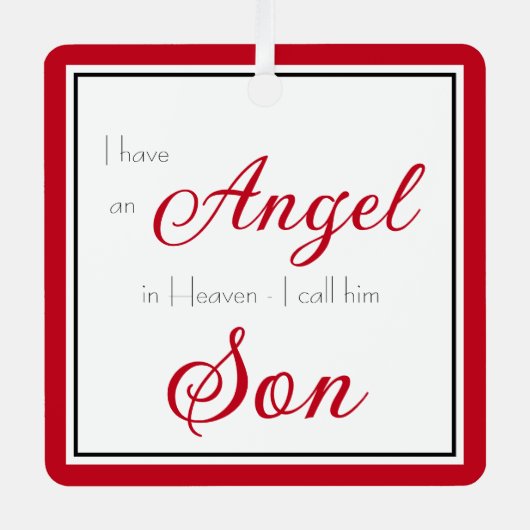 Angel in Heaven Son Memorial Metalen Ornament (Voorkant)