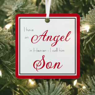 Angel in Heaven Son Memorial Metalen Ornament