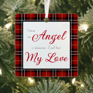 Angel in Heaven Wife Memorial Metalen Ornament