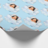Angel in het 4-Lt Blue-GIFT WRAPPING PAPER Clouds Cadeaupapier (Hoek)