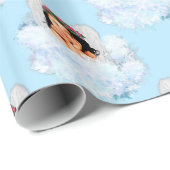 Angel in het 4-Lt Blue-GIFT WRAPPING PAPER Clouds Cadeaupapier (Rol Hoek)