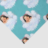 Angel in het Blauwgroen-WRAPPELPAPIER met 2 Lt. Tissuepapier (Detail)