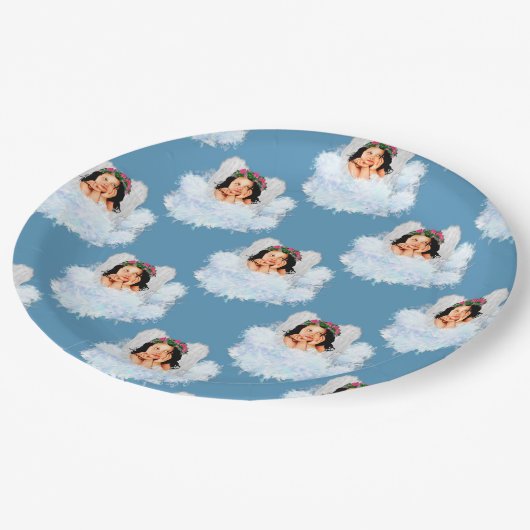 Angel in het BORD Clouds 3-Blue-PAPER PAPER (Gekanteld)
