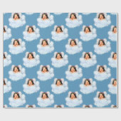 Angel in het Clouds 3-Blue-GIFT WRAPPING PAPER Cadeaupapier (Vlak)
