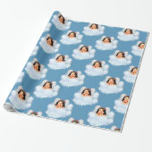 Angel in het Clouds 3-Blue-GIFT WRAPPING PAPER Cadeaupapier (Uitgerold)