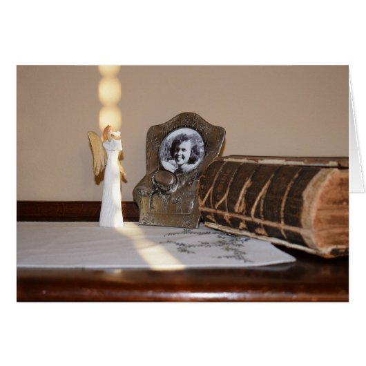 Angel in het lichte Wenskaart (Voorkant Horizontaal)