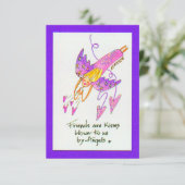 Angel in het Paars brengt vrienden als Kisses Sket Bedankkaart (Staand voorkant)