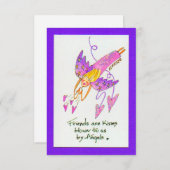 Angel in het Paars brengt vrienden als Kisses Sket Bedankkaart (Voorkant / Achterkant)