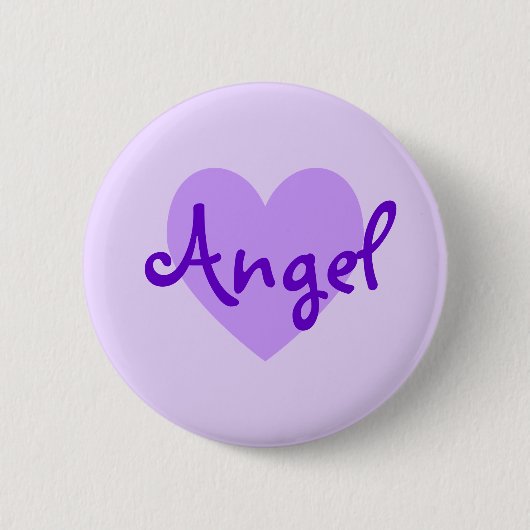Angel in het Paars Ronde Button 5,7 Cm (Voorkant)